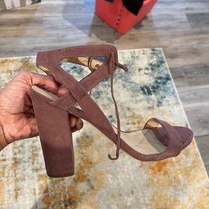 Purple/plum lace up heels